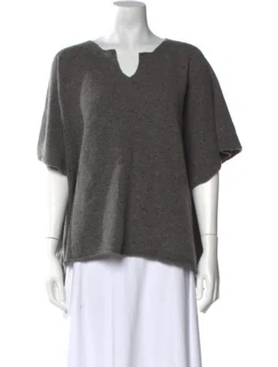 Pre-owned Eskandar Wool V-neck Sweater In Gray
