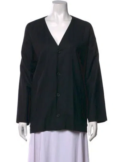 Pre-owned Eskandar Wool V-neck Top In Gray