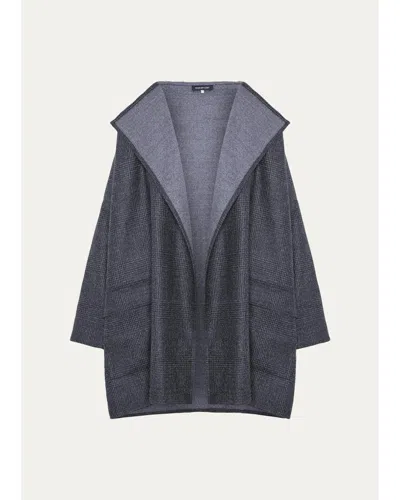 Eskandar Wool Wide Jacket Coat - Long Plus Length In Gray