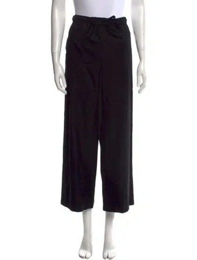 Pre-owned Eskandar Wool Wide Leg Pants In Black