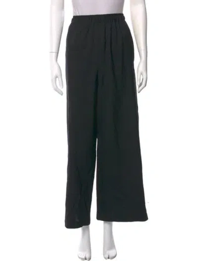 Pre-owned Eskandar Wool Wide Leg Pants In Black