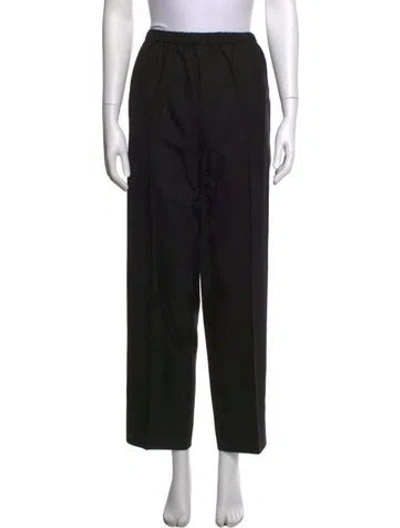 Pre-owned Eskandar Wool Wide Leg Pants In Black
