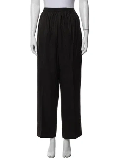 Pre-owned Eskandar Wool Wide Leg Pants In Black