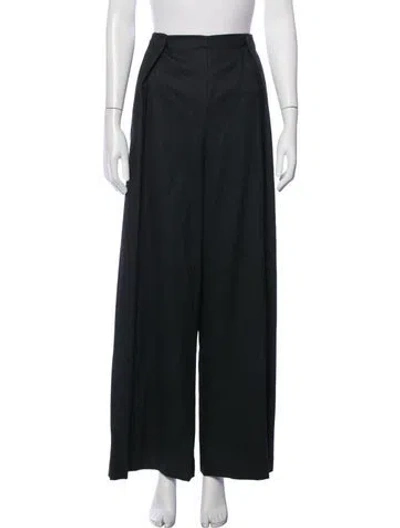 Pre-owned Eskandar Wool Wide Leg Pants In Black