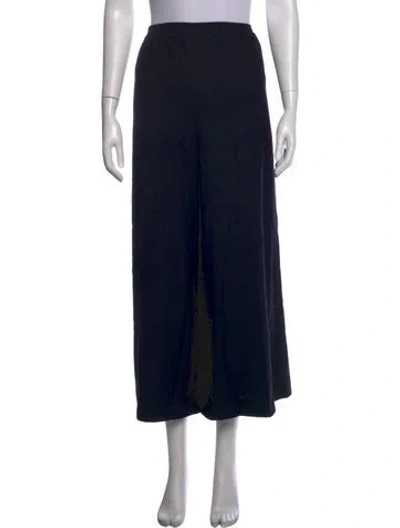 Pre-owned Eskandar Wool Wide Leg Pants In Black