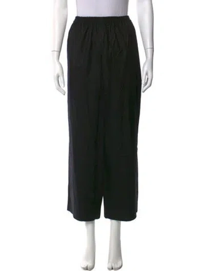 Pre-owned Eskandar Wool Wide Leg Pants In Black