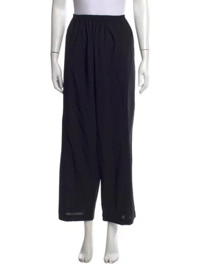 Pre-owned Eskandar Wool Wide Leg Pants In Black
