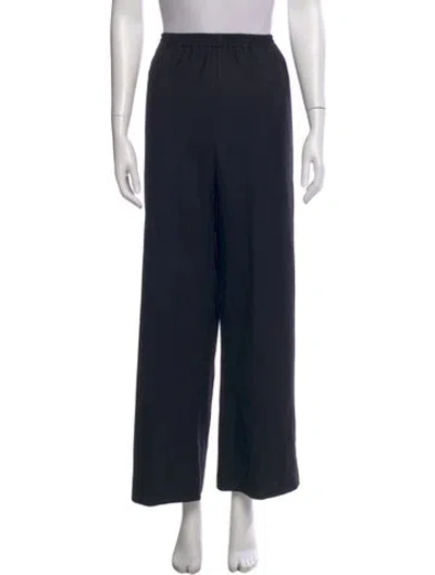 Pre-owned Eskandar Wool Wide Leg Pants In Blue
