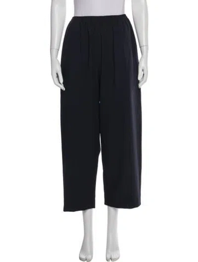 Pre-owned Eskandar Wool Wide Leg Pants In Blue
