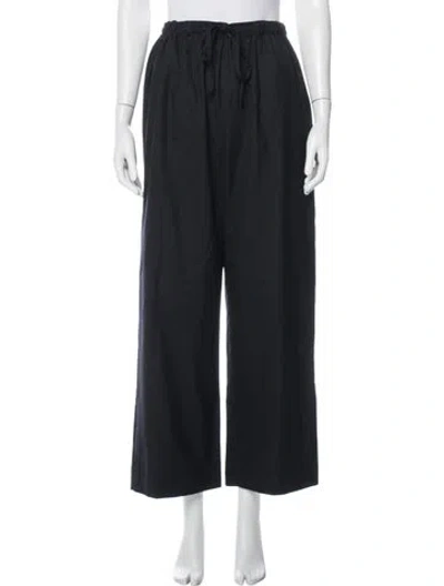 Pre-owned Eskandar Wool Wide Leg Pants In Blue