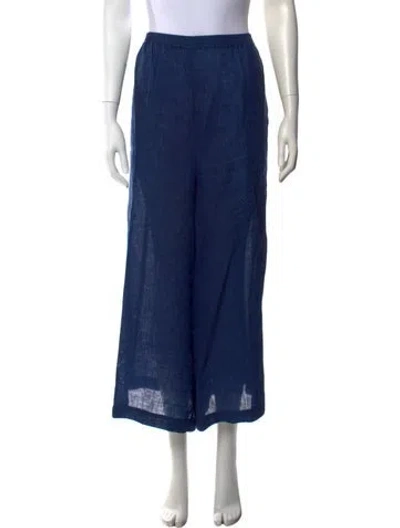 Pre-owned Eskandar Wool Wide Leg Pants In Blue