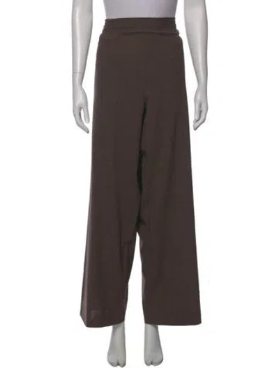 Pre-owned Eskandar Wool Wide Leg Pants In Brown