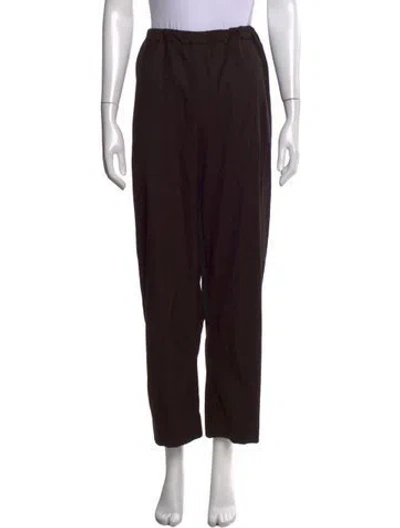 Pre-owned Eskandar Wool Wide Leg Pants In Brown