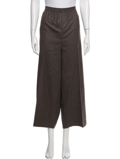 Pre-owned Eskandar Wool Wide Leg Pants In Brown