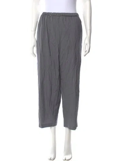 Pre-owned Eskandar Wool Wide Leg Pants In Gray