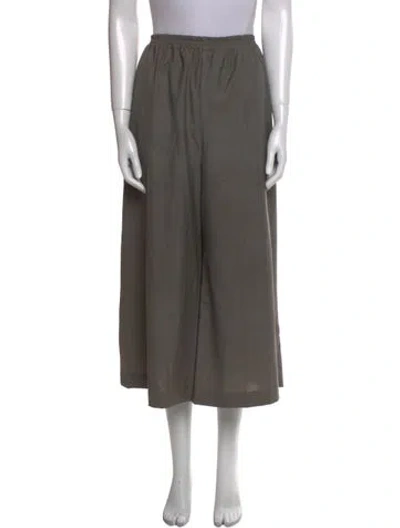 Pre-owned Eskandar Wool Wide Leg Pants In Gray