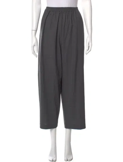 Pre-owned Eskandar Wool Wide Leg Pants In Gray