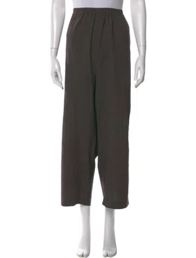 Pre-owned Eskandar Wool Wide Leg Pants In Gray