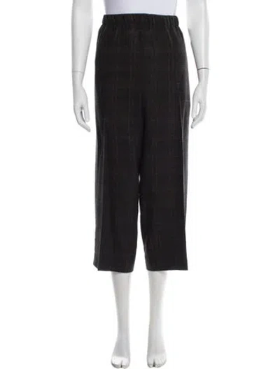 Pre-owned Eskandar Wool Wide Leg Pants In Gray