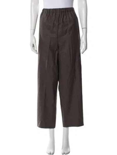Pre-owned Eskandar Wool Wide Leg Pants In Gray