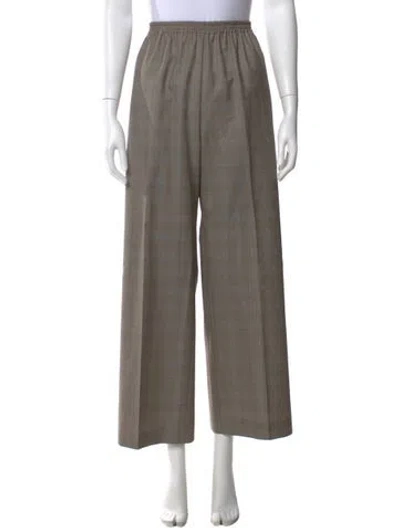 Pre-owned Eskandar Wool Wide Leg Pants In Gray