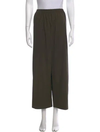 Pre-owned Eskandar Wool Wide Leg Pants In Green