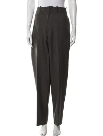 Pre-owned Eskandar Wool Wide Leg Pants In Green