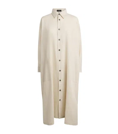 Eskandar Wool-blend Shirt Dress In Neutral