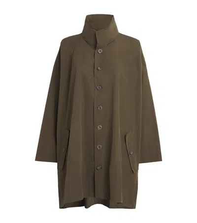 Eskandar Woven Raincoat In Brown