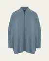 Eskandar Zipped Top (long Length) In Stormblue