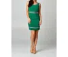Esley Collection Emily Embroidered Dress In Green In Green