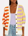 ESLEY COLLECTION TWO-TONE STRIPE CARDIGAN IN WHITE STRIPE