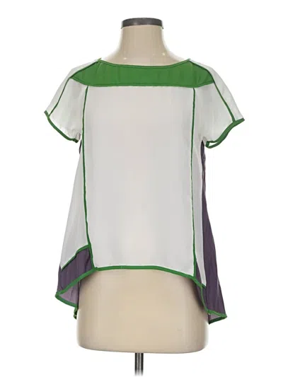 Pre-owned Esley Short Sleeve Blouse In Green