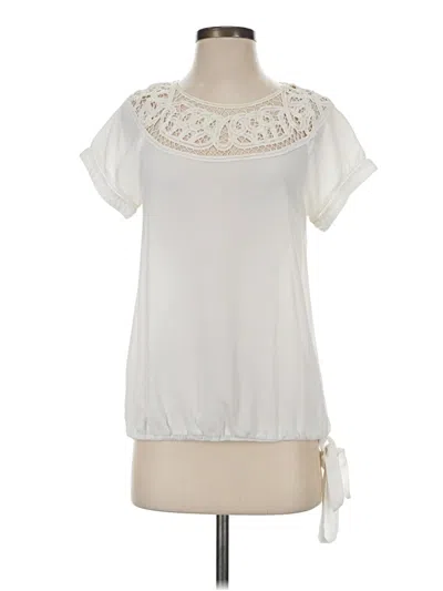 Pre-owned Esley Short Sleeve Blouse In Ivory