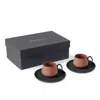 Esma Dereboy Black / Red Tube Espresso Set Of Two Black Coral Colour