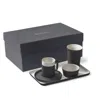 Esma Dereboy Black / White Capsule Espresso Cup With Rectangle Plate Black Ivory In Black