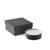 Esma Dereboy Black / White Round Bread Plate Set Of Four Black Ivory Colour In Multi