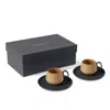 Esma Dereboy Black / Yellow / Orange Tube Espresso Set Of Two Black Straw Colour