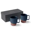 Esma Dereboy Blue / Orange Corint Mug Set Of Two Coral Ocean Colour In Blue