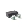 Esma Dereboy Green / White Capsule Espresso Set Of Two Nile Green Ivory Colour In Green