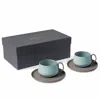 Esma Dereboy Grey / Blue Tube Tea Cup Set Of Two Rock Aqua Colour In Blue