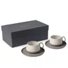 Esma Dereboy Grey / White Tube Tea Cup Set Of Two Rock Ivory Colour In Multi