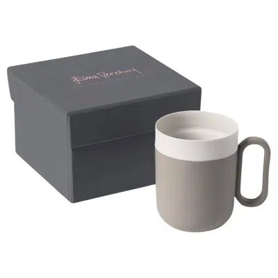 Pre-owned Esma Dereboy Handmade Porcelain Mug By  – Rock Ivory, Award Winning In Gray