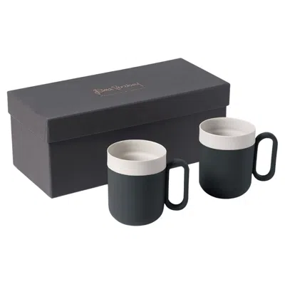 Pre-owned Esma Dereboy Handmade Porcelain Mug Set Of 2 By  – Black Ivory, Award Winning