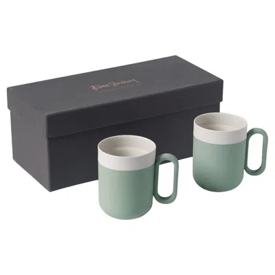 Pre-owned Esma Dereboy Handmade Porcelain Mug Set Of 2 By  – Nile Ivory, Award Winning In Gray