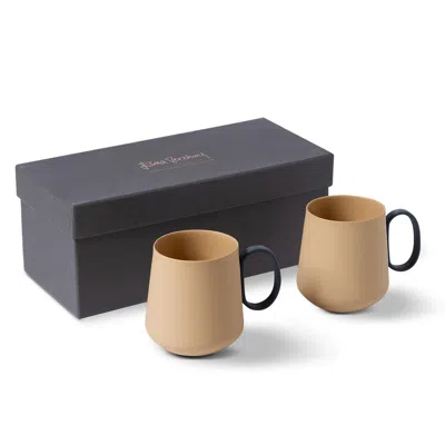 Esma Dereboy Tube Mug Set Of Two Straw Colour In Brown