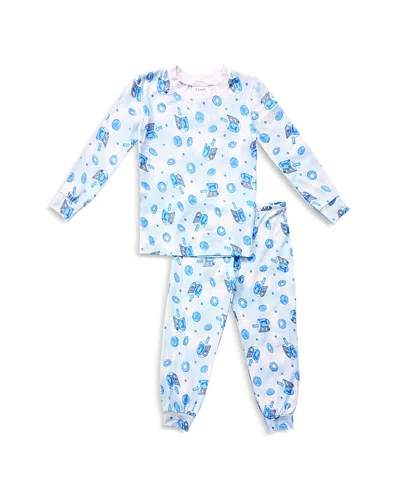 Esme Boys' Happy Hanukkah Pajama Set - Little Kid In Blue