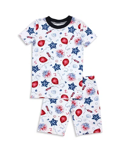 Esme Boys' Printed Short Sleeved Top & Shorts Pajama Set - Little Kid In Multi