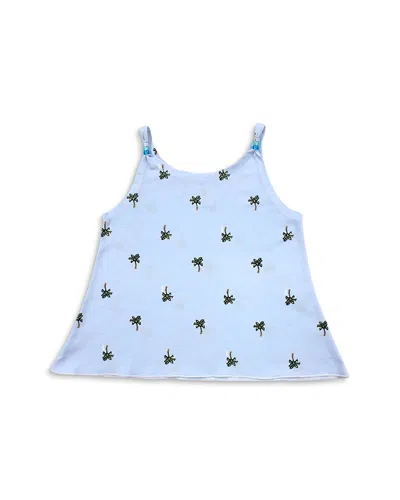 Esme Girls' Bead Island Palm Print Tank Top - Little Kid, Big Kid In Blue