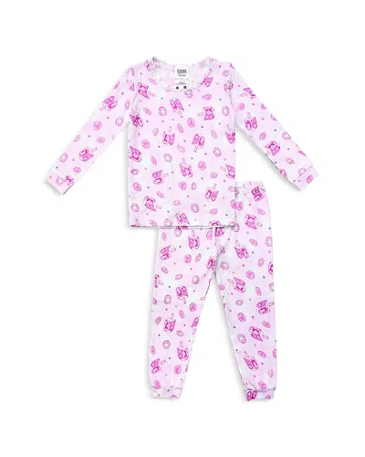 Esme Girls' Happy Hanukkah Printed Pajama Set - Little Kid In Pink